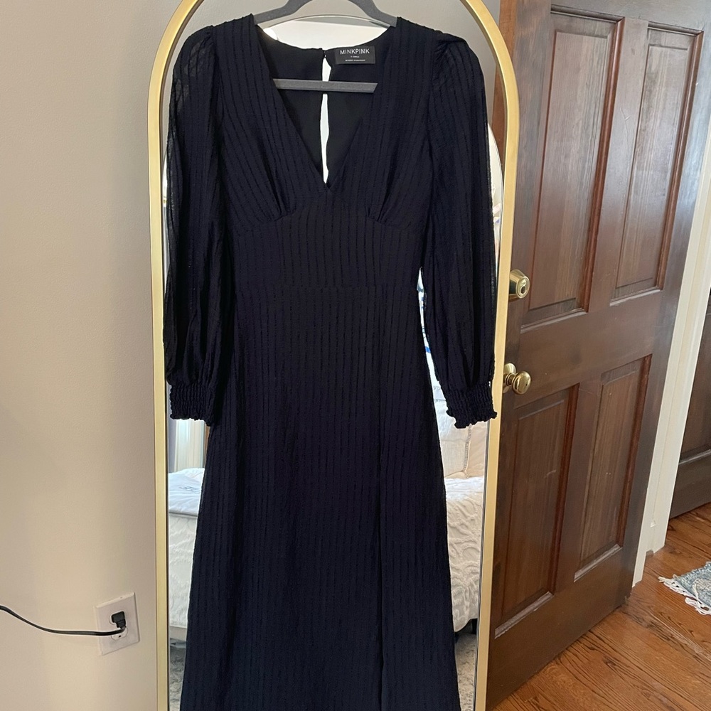 Mink Pink Black midi dress size xs